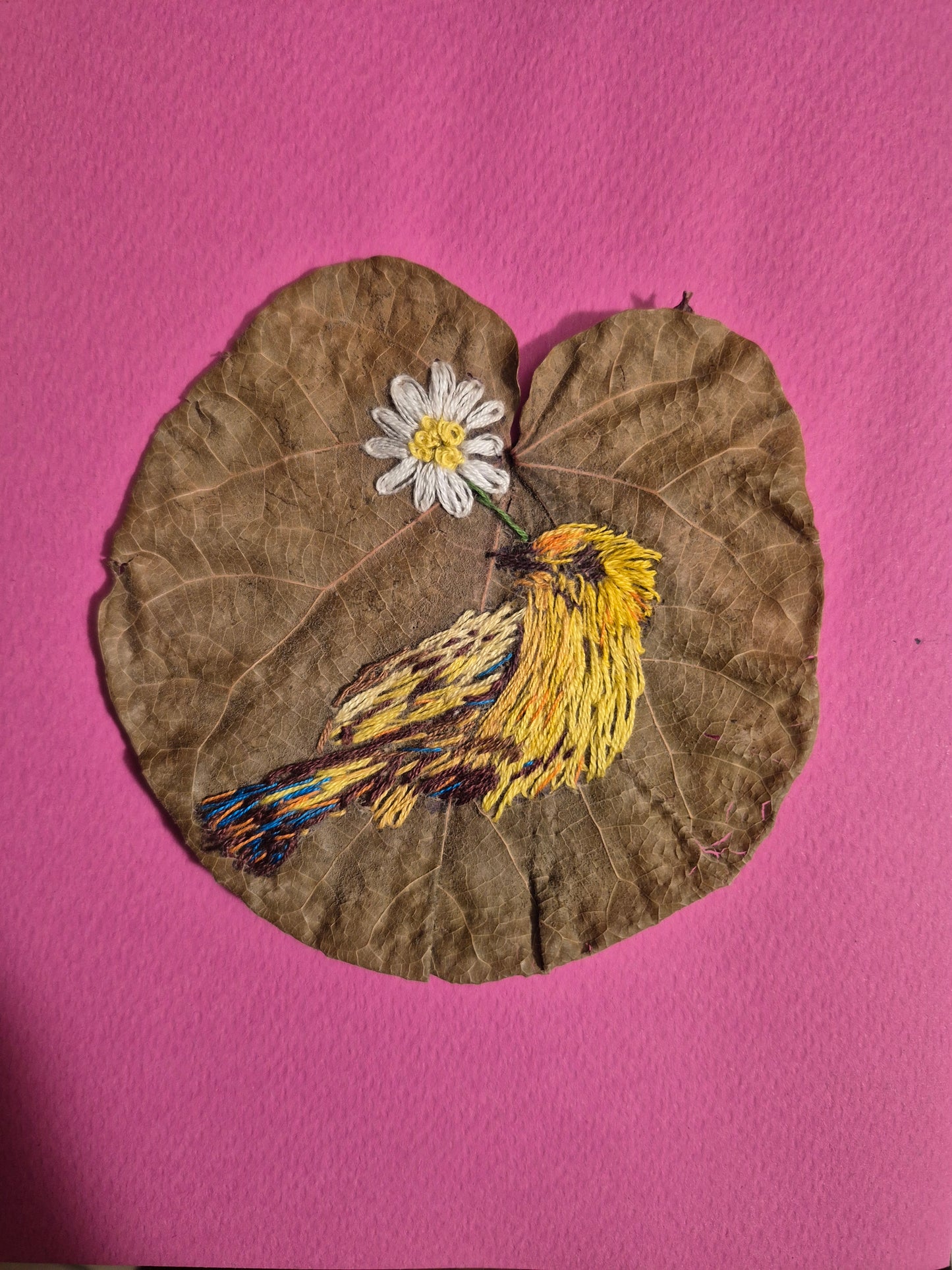 Embroidered Songbird (Real Leaf)